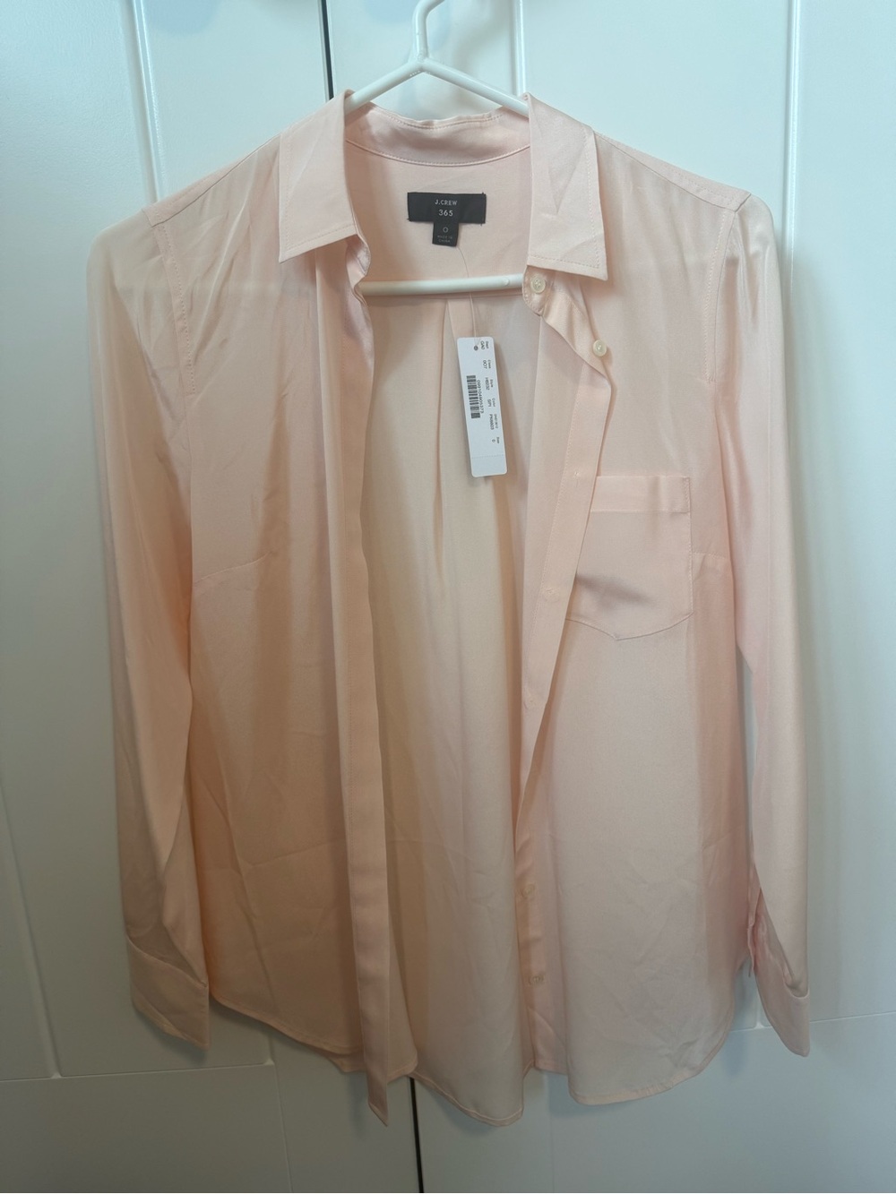 J. Crew Pale Pink silk Button-Down Shirt